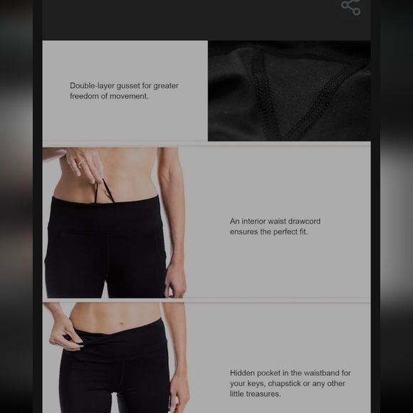 Yogipace Women's Straight Leg Yoga Pants Workout Pants. Color: Black(no Rear Poc - Picture 3 of 12